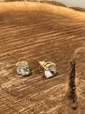 kate spade Clear Crystal Stud Earrings in Gold
